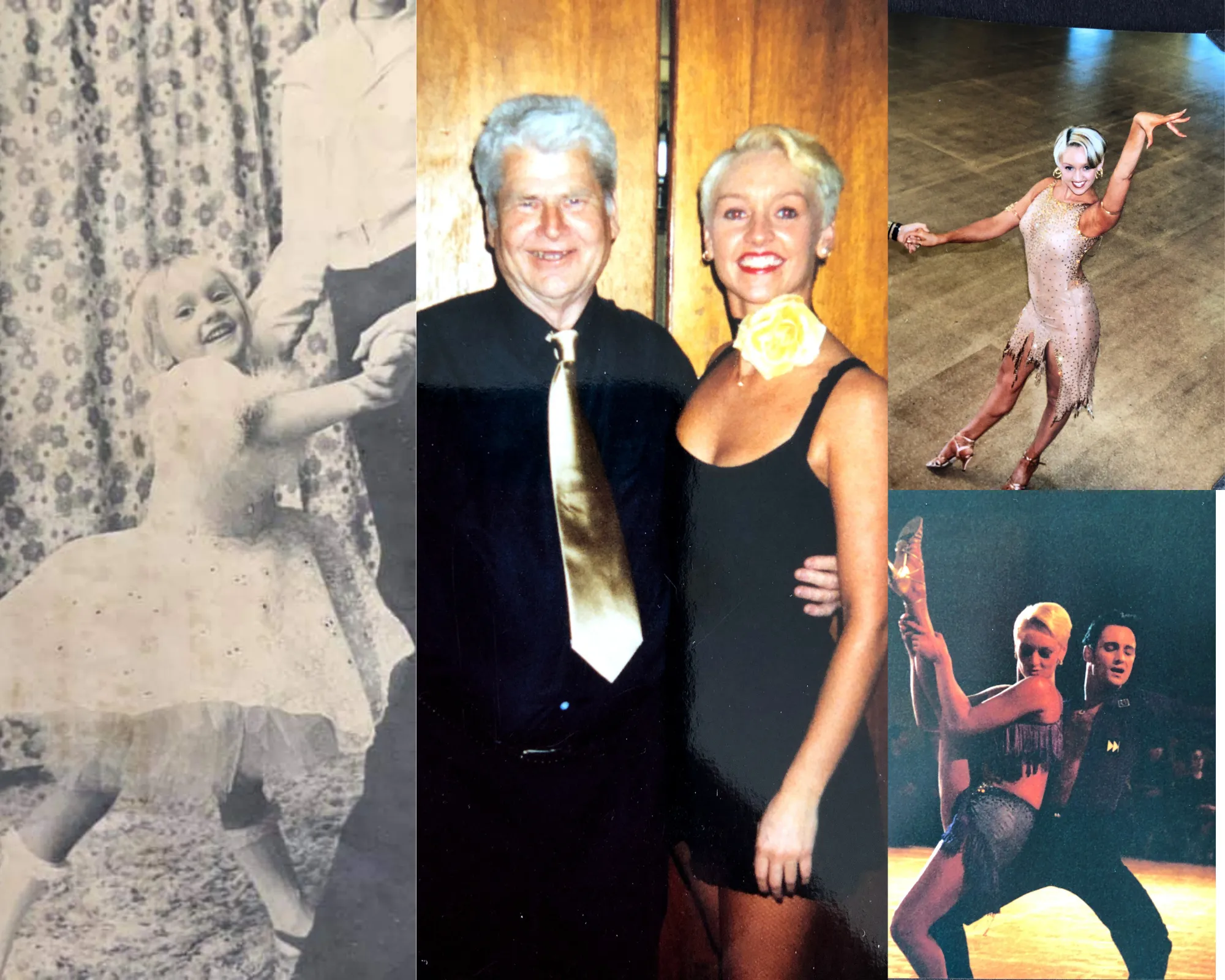 A collage of photos spanning Debi's dance career